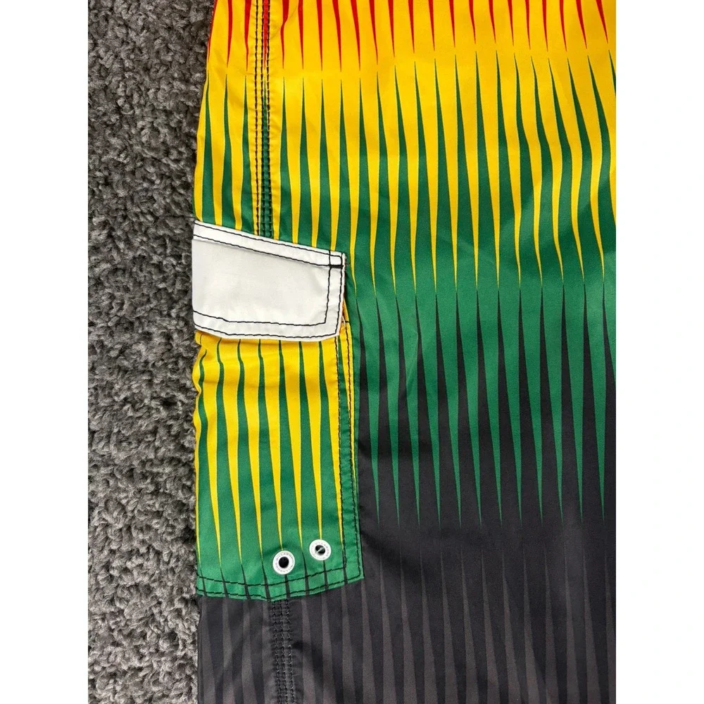 Billabong Andy Irons Rising Sun Board Shorts Mens 44 Rasta Y2K M127JRIS